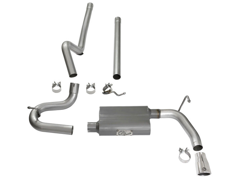 aFe Scorpion Escape trasero de gato de acero aluminizado de 2-1/2 pulgadas 07-17 Jeep Wrangler V6-3.6/3.8L (4 Dr)