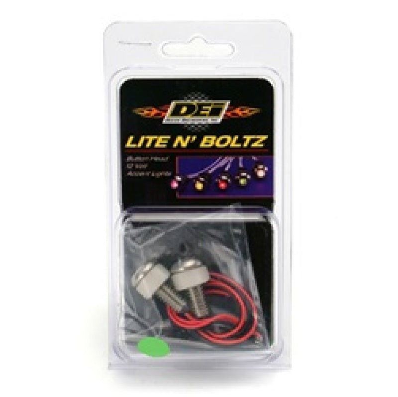 DEI Pernos de cabeza de botón con iluminación LED Iluminación decorativa universal - Paquete de 2 - Verde