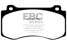 EBC 06-10 Jeep Grand Cherokee SRT-8 6.1L Pastillas de freno delanteras extra resistentes