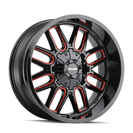 Mayhem 8107 Cogent 22x10 / 8x165.1 BP / -19mm Offset / 130.8mm Hub Black w/ Prism Red Wheel
