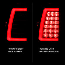 Cargar imagen en el visor de la galería, ANZO 1999-2002 Chevy Silverado 1500 luces traseras LED estilo tablón cromadas con lente roja/transparente