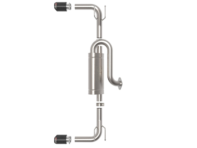 aFe 19-22 Mazda 3 L4 2.5L Takeda Escape con eje trasero 304 SS de 3 a 2-1/2 pulgadas con punta de fibra de carbono