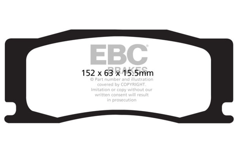 EBC 08-09 Jaguar XKR 4.2 Sobrealimentado (Cartera) Pastillas de freno delanteras Yellowstuff