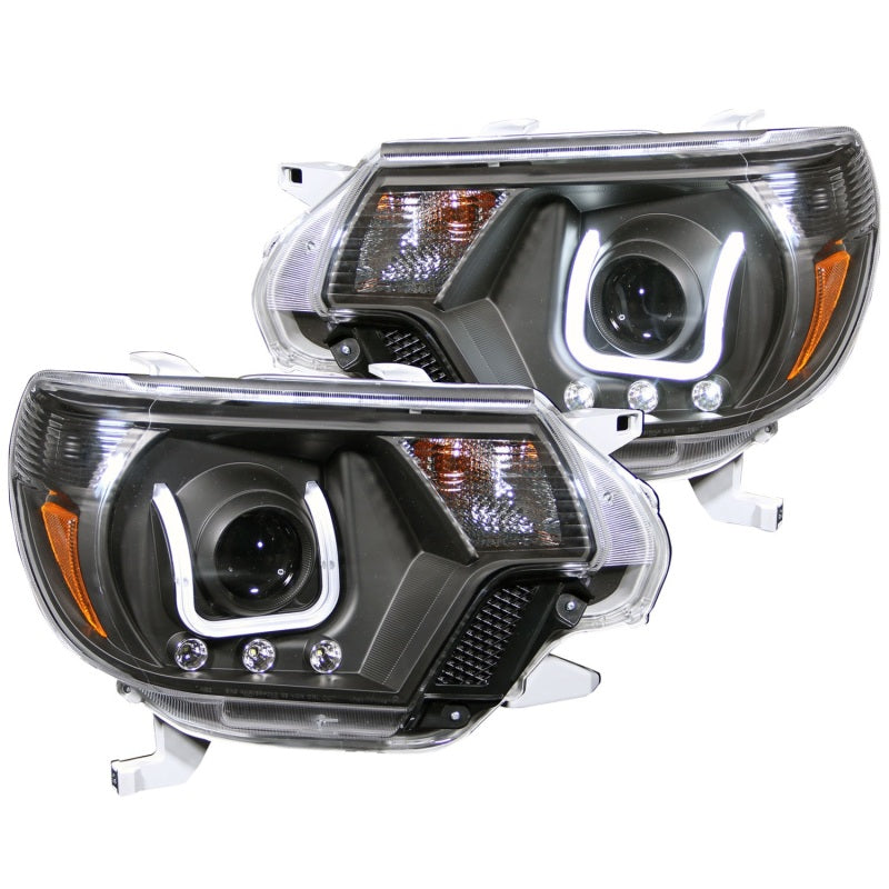 ANZO Faros delanteros proyectores Toyota Tacoma 2012-2015 con barra en U, color negro