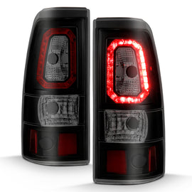 ANZO 2003-2006 Chevy Silverado 1500 luces traseras LED estilo tablón negro con lente ahumada