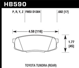 Pastillas de freno traseras Hawk 08-10 Toyota Land Cruiser / 07-10 Tundra Super Duty Street