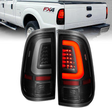 Cargar imagen en el visor de la galería, ANZO 2008-2016 Ford F-250 LED trasero con barra de luces, carcasa negra, lente ahumada
