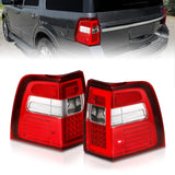 ANZO 07-17 para luces traseras LED Expedition con barra de luz, carcasa cromada, lente roja/transparente