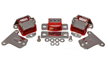 Cargar imagen en el visor de la galería, Suspensión energética 69-71 Camaro / 70-73 Monte Carlo soportes de motor y transmisión rojos; Acabado cromado.