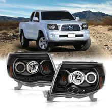 Cargar imagen en el visor de la galería, ANZO 2005-2011 Toyota Tacoma Projector Headlights w/ Halo Black