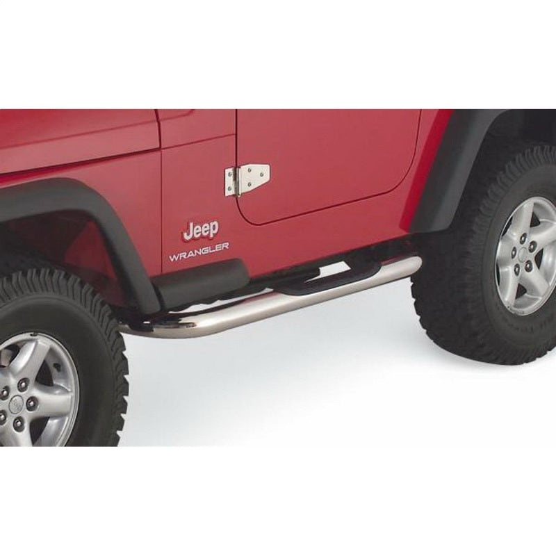 Rampage 1987-1995 Jeep Wrangler(YJ) Barra Nerf redonda de 3 pulgadas - Pulida
