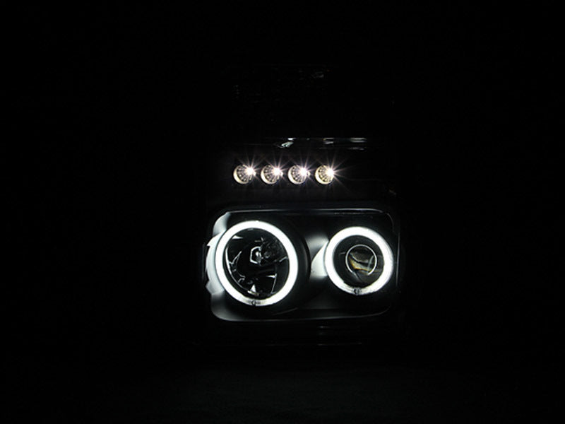 ANZO 2008-2010 Ford F-250 Faros delanteros con proyector con halo negro (CCFL)