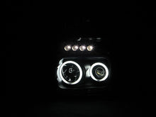 Cargar imagen en el visor de la galería, ANZO 2008-2010 Ford F-250 Faros delanteros con proyector con halo negro (CCFL)