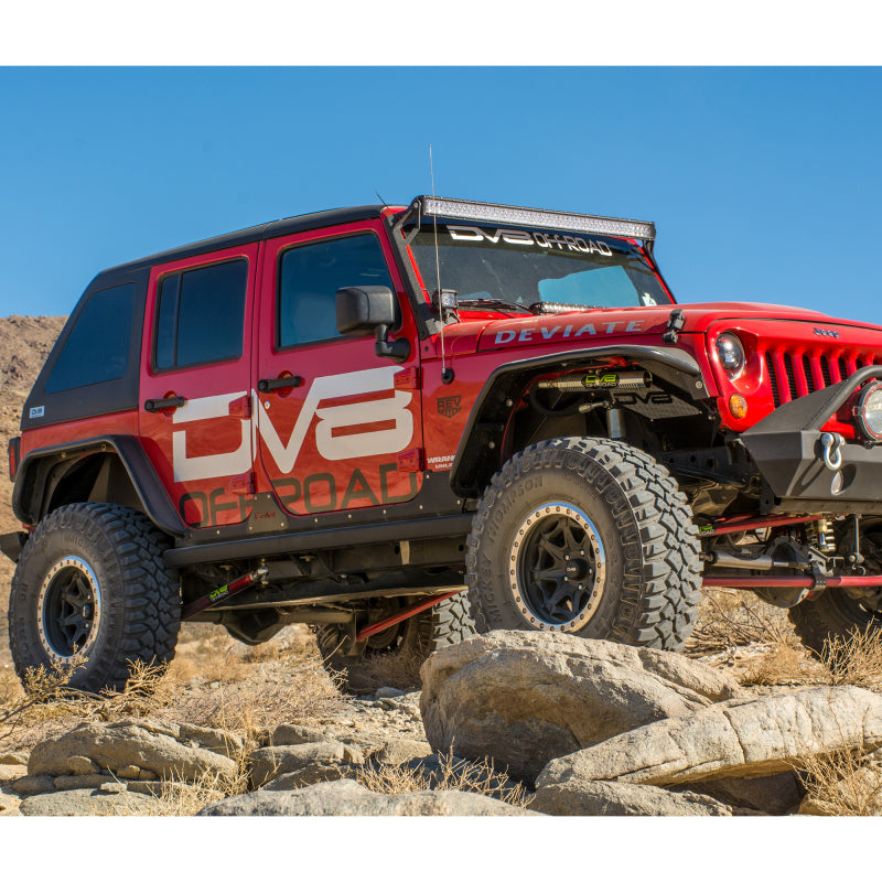 DV8 Offroad 07-18 Jeep Wrangler JK Guardabarros delanteros y traseros de tubo plano