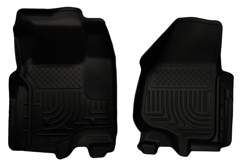 Husky Liners 11-12 Ford Super Duty Crew &amp; Extended Cab WeatherBeater Revestimientos de piso negros para primera fila