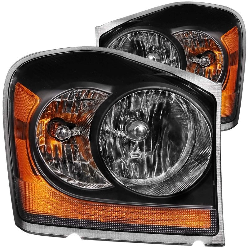 ANZO 2004-2006 Dodge Durango Crystal Faros delanteros negros