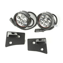 Cargar imagen en el visor de la galería, Rugged Ridge 07-18 Jeep Wrangler JK Textured Black Round Windshield LED Kit w/ Brackets