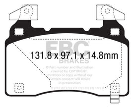 Pastillas de freno delanteras EBC 14+ Cadillac CTS Vsport 3.6 Twin Turbo Redstuff