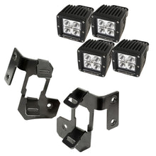 Cargar imagen en el visor de la galería, Rugged Ridge 07-18 Jeep Wrangler JK Semi-Gloss Black Square A-Pillar LED Light Mount Kit