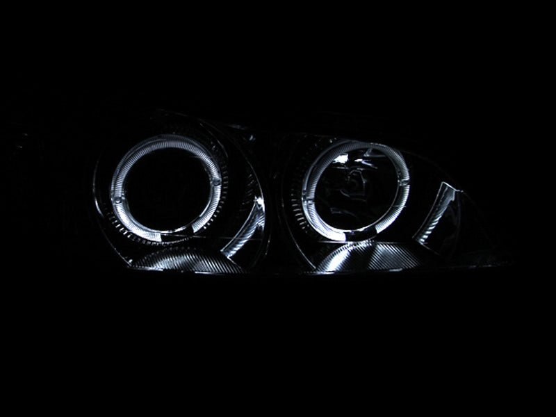 ANZO 2000-2004 Infiniti I30 Faros delanteros con proyector cromado Halo