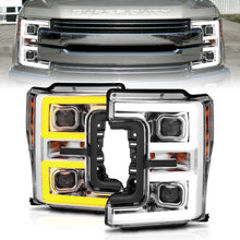 Cargar imagen en el visor de la galería, Faros delanteros LED ANZO 17-18 Ford F-250 Super Duty faros LED estilo tablón cromados (par)
