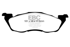 EBC 97-98 Dodge Dakota 2WD 2.5 Pastillas de freno delanteras Yellowstuff