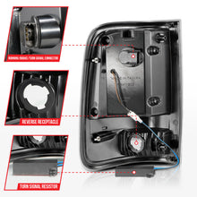 Cargar imagen en el visor de la galería, ANZO 2004-2006 Ford F-150 luces traseras LED con barra de luz, carcasa negra, lente ahumada