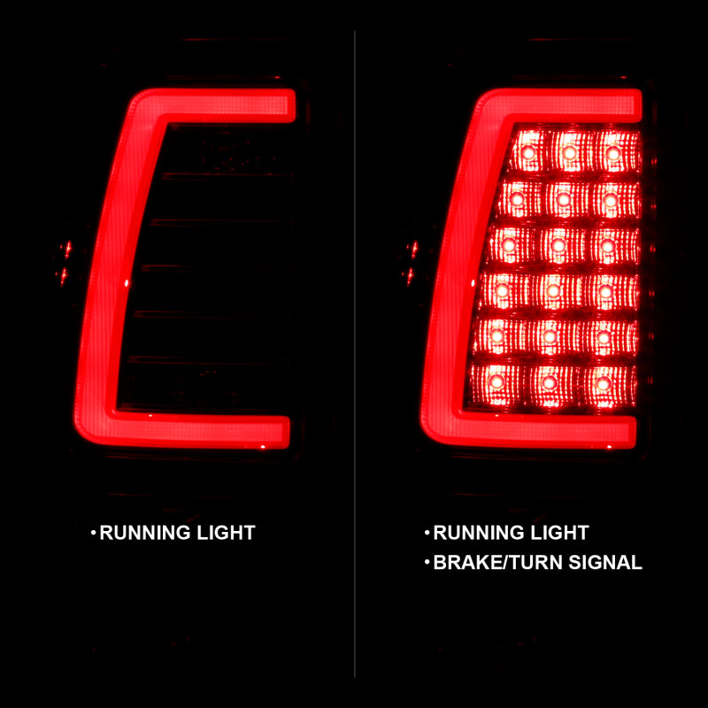 ANZO 2003-2006 Chevy Silverado 1500 luces traseras LED estilo tablón cromadas con lente roja/transparente