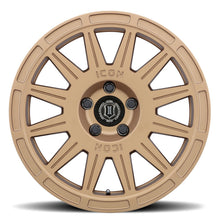 Cargar imagen en el visor de la galería, ICON Ricochet 17x8 5x100 38mm Offset 6in BS Rueda de oro satinado