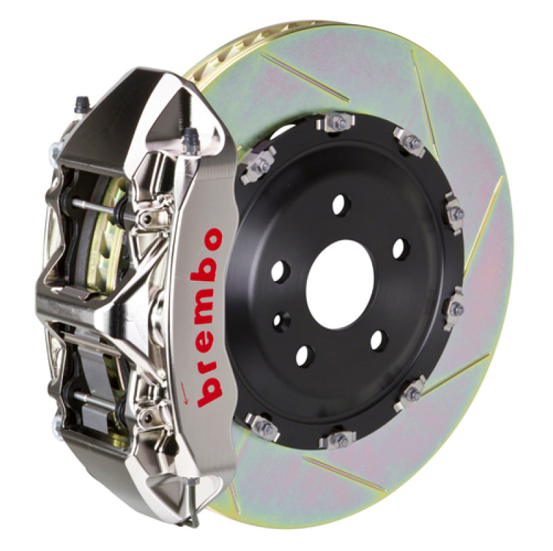 Brembo 08-09 CLK63 AMG Black Series Fr GTR BBK 6Pist Billet 380x34 2pc Rotor Ranurado Tipo 1 - Níquel