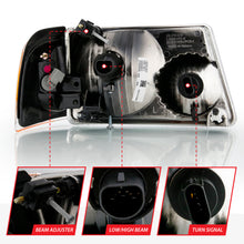 Cargar imagen en el visor de la galería, ANZO 2001-2011 Ford Ranger Crystal Faro cromado con luces de esquina (reemplazo OE)