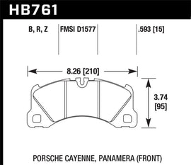 Pastillas de freno delanteras Hawk 10-13 Porsche Panamera / 15-17 Porsche Macan Turbo HPS 5.0