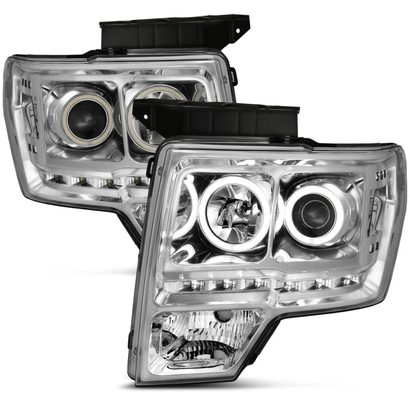 ANZO 2009-2014 Ford F-150 Faros delanteros proyectores con Halo Chrome (CCFL) G2
