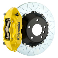 Cargar imagen en el visor de la galería, Brembo 11-18 Cayenne/S/GTS Rear GT BBK 4 Piston Cast 380x28 2pc Rotor Slotted Type3- Yellow