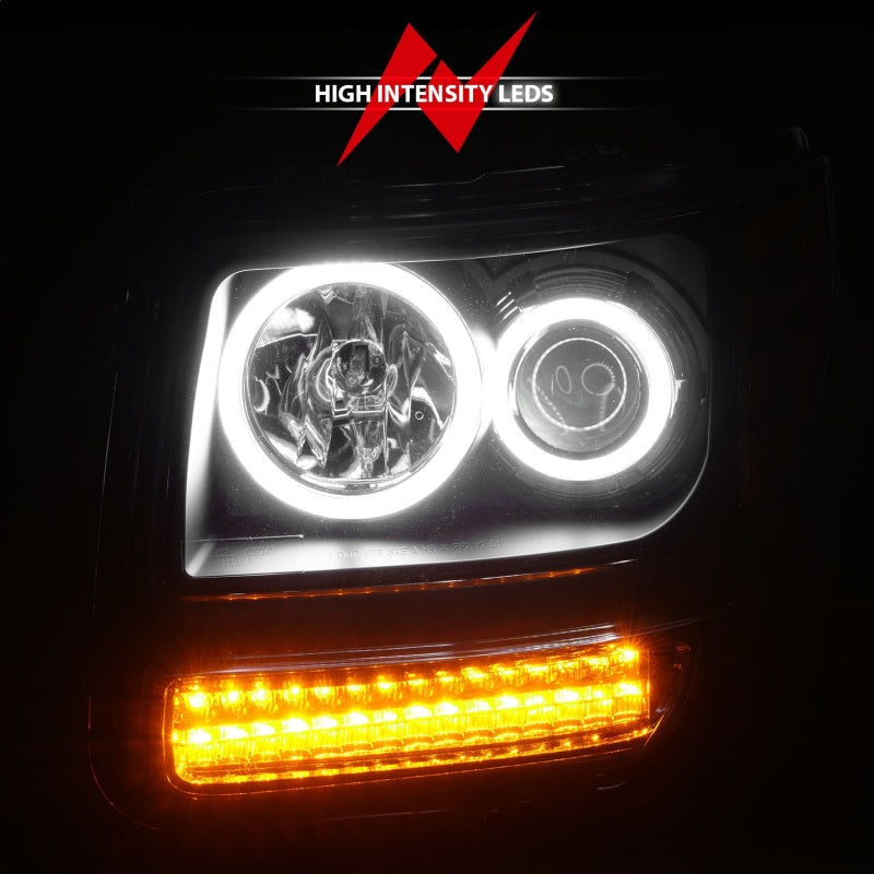 ANZO 2007-2012 Dodge Nitro proyector faros con Halo negro (CCFL) G2