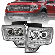 Cargar imagen en el visor de la galería, ANZO 2009-2014 Ford F-150 Faros delanteros proyectores con Halo Chrome (CCFL) G2
