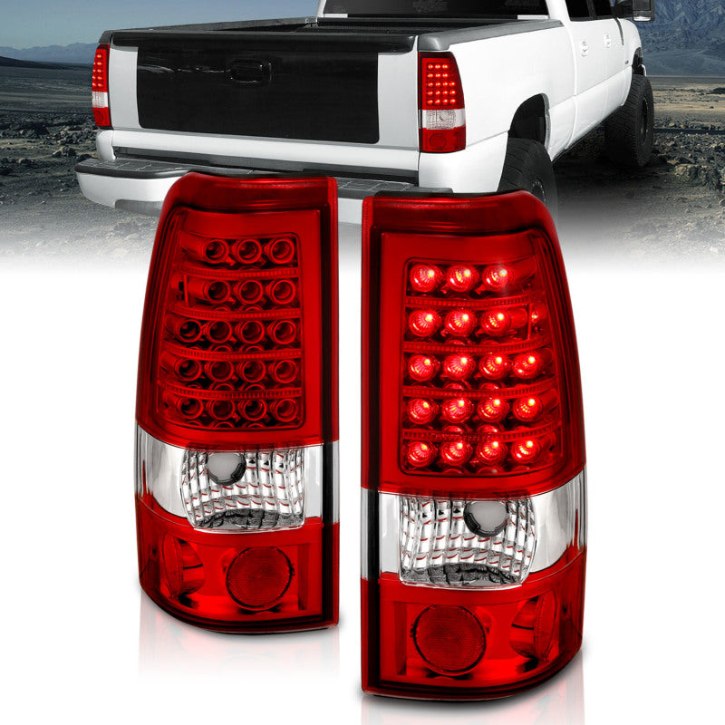 ANZO 1999-2007 Chevrolet Silverado 1500 luces traseras LED rojo/transparente