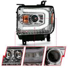 Cargar imagen en el visor de la galería, ANZO 2016-2019 Gmc Sierra 1500 Proyector Faro estilo tablón cromado con señal ámbar secuencial