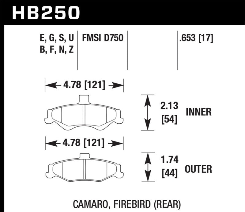 Hawk 98-02 Chevrolet Camaro SS/Z28 / 98-02 Pontiac Firebird DTC-70 Pastillas de freno traseras de carrera