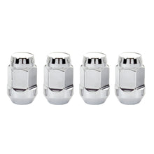 Cargar imagen en el visor de la galería, McGard Hex Lug Nut (Cone Seat Bulge Style) M12X1.5 / 3/4 Hex / 1.45in. Length (4-Pack) - Chrome