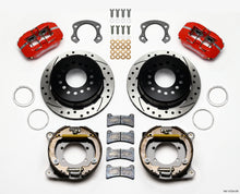 Cargar imagen en el visor de la galería, Wilwood Dynapro Low-Profile 11.00in P-Brake Kit Drill-Red Ford 8.8 Special w/2.50in Offset-5 Lug