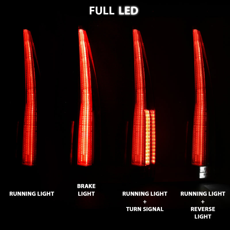 ANZO 2007-2014 Cadillac Escalade luces traseras LED rojo/transparente