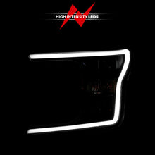 Cargar imagen en el visor de la galería, ANZO 2018-2019 Ford F-150 Proyector Plank Style HL Negro Ámbar (Sin Switchback)