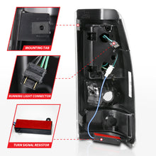 Cargar imagen en el visor de la galería, ANZO 2003-2006 Chevy Silverado 1500 luces traseras LED estilo tablón negro con lente transparente