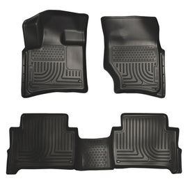 Husky Liners 07-14 Audi Q7 Weatherbeater Revestimientos de piso para asiento delantero y segundo, color negro