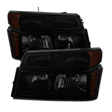 Cargar imagen en el visor de la galería, Xtune Chevy Colorado 04-12 OEM Headlights w/ Bumper Lights Black Smoked HD-JH-CCOL04-SET-BSM