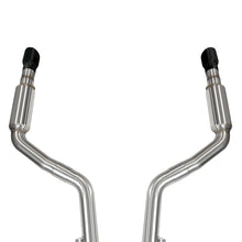 Cargar imagen en el visor de la galería, Kooks 2015+ Dodge Charger Escape con respaldo de gato estilo OEM de 3 pulgadas con puntas de corte oblicuo negras de 4 pulgadas