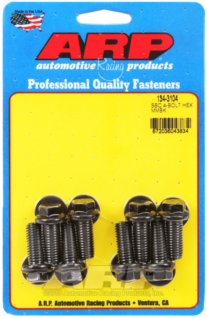 Kit de pernos de montaje de motor hexagonales de 4 pernos ARP SB Chevy