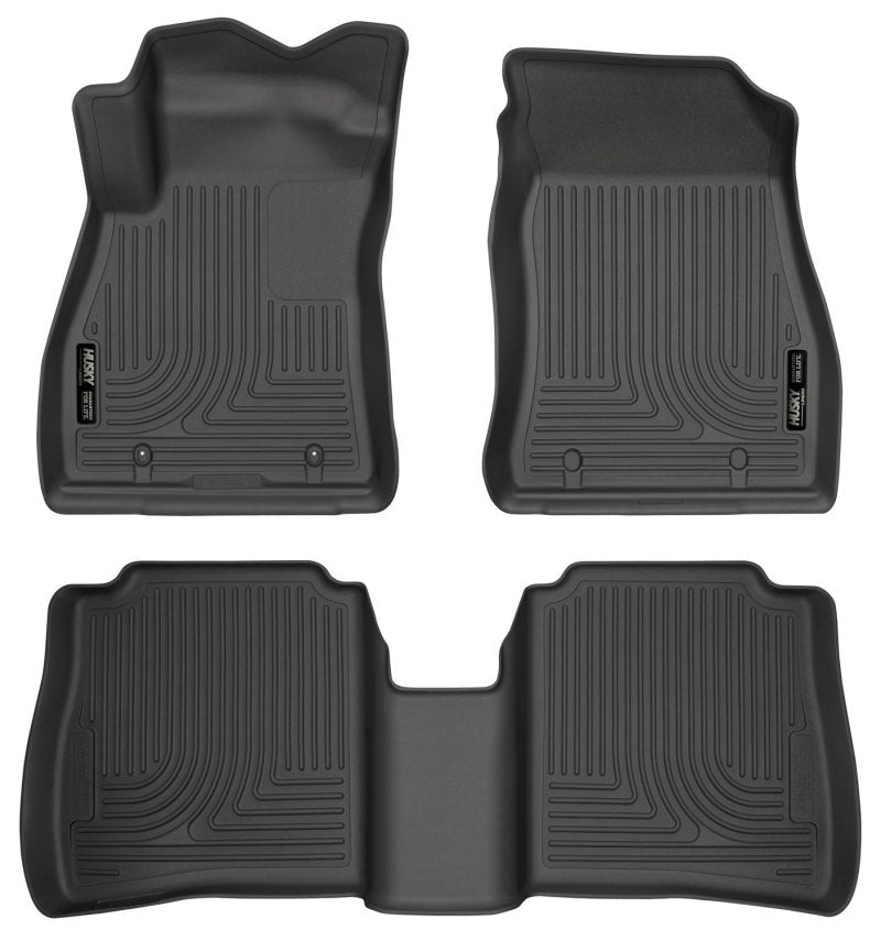 Husky Liners 14-18 Nissan Sentra Weatherbeater Revestimientos de piso para asiento delantero y segundo, color negro
