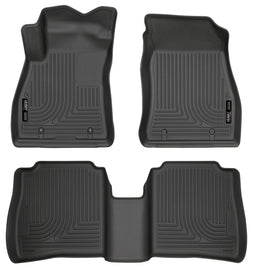 Husky Liners 14-18 Nissan Sentra Weatherbeater Revestimientos de piso para asiento delantero y segundo, color negro